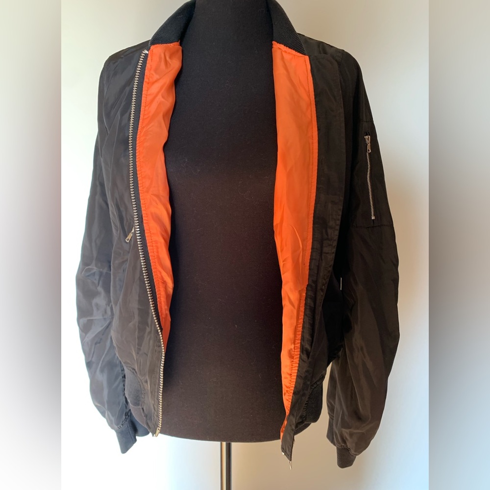 Black bomber jacket women’s size M - Picture 4 of 6
